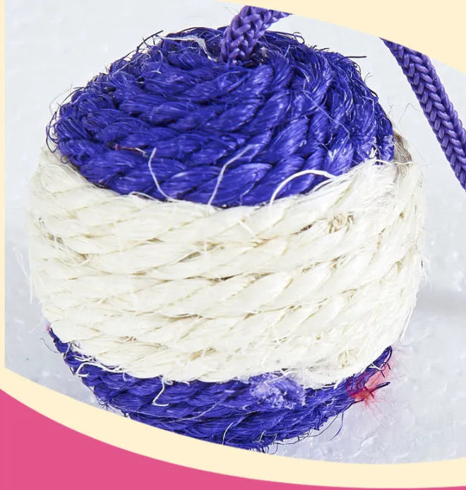 Paper sisal ball cat toy measuring 20x4.5cm for teeth grinding and claw sharpening