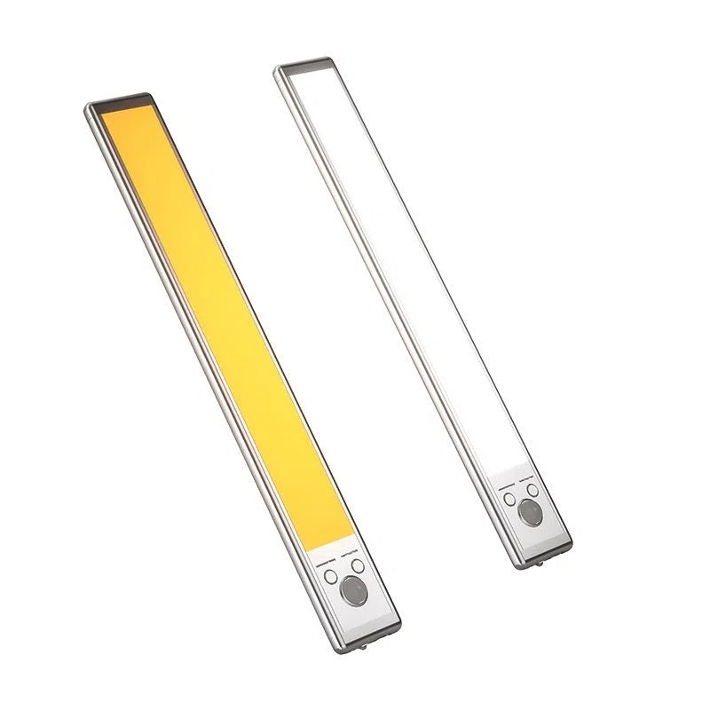 White plastic LED induction cabinet light 24cm with rechargeable battery and no-drilling mount