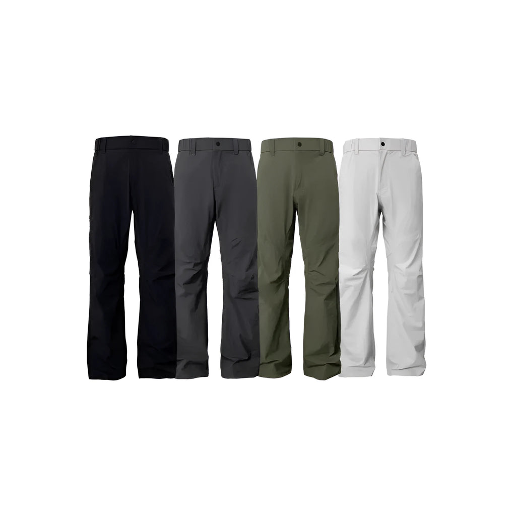 Men's straight leg casual trousers in chemical fibre nylon blend fabric showing Army Green colour option