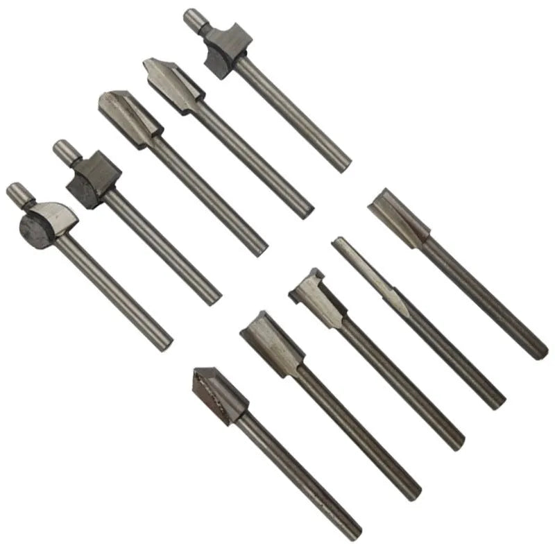 10 high speed steel woodworking trimming knives packed together, each 4.5 x 32 x 0.8cm