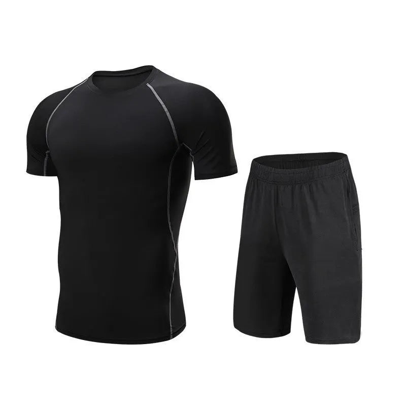 Men's 7-piece compression running set with tights, sizes S to 4XL, for basketball, jogging and gym training