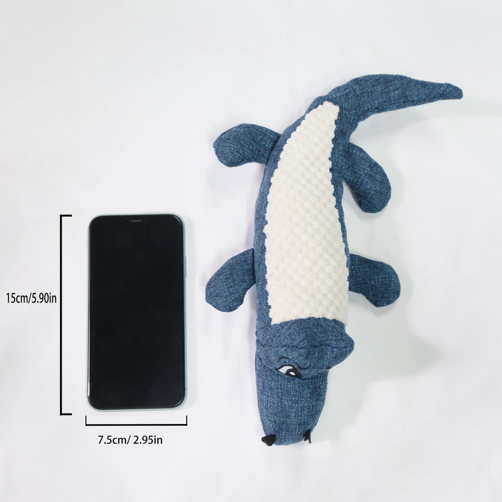 Blue corn grid texture pet plush toy for cats and dogs with biting sound feature