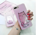 Four colourful cat phone cases with glitter for iPhone models 6 to X