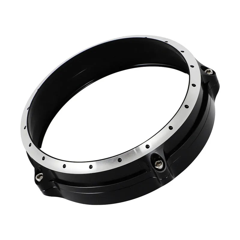 Black CNC aluminium headlight cover frame for BMW R nineT Scrambler motorcycle