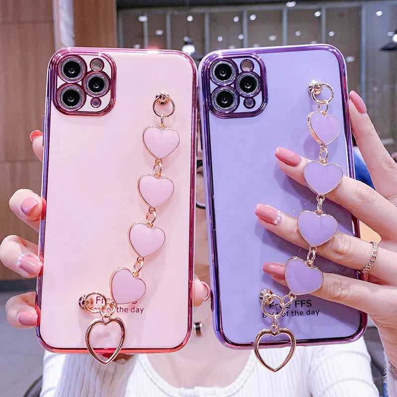 Samsung silicone phone case with matching bracelet in solid colour options