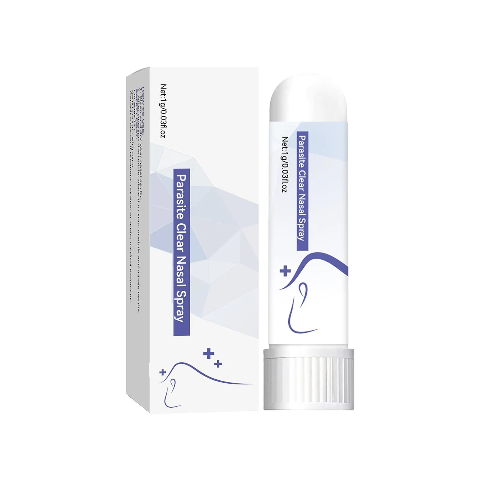 Compact manual nose drain plunger suction tool for family sinus relief.