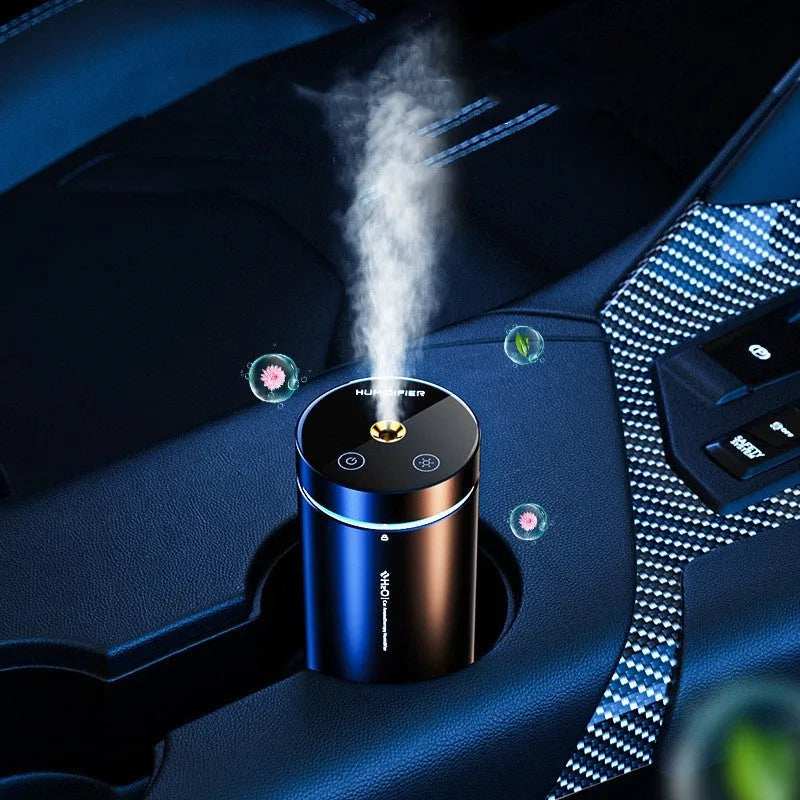 Square metal intelligent vehicle mounted humidifier with large 2.6-4.0 litre tank in black colour