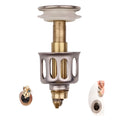 Copper manual press bounce anti-blocking anti-leakage filter element for single basin white countertop