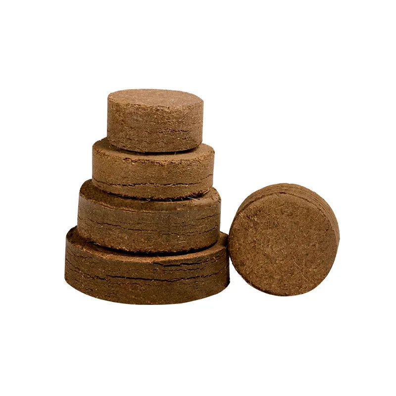 Assorted nutrient soil blocks for vegetable planting and seedling cultivation in different sizes.