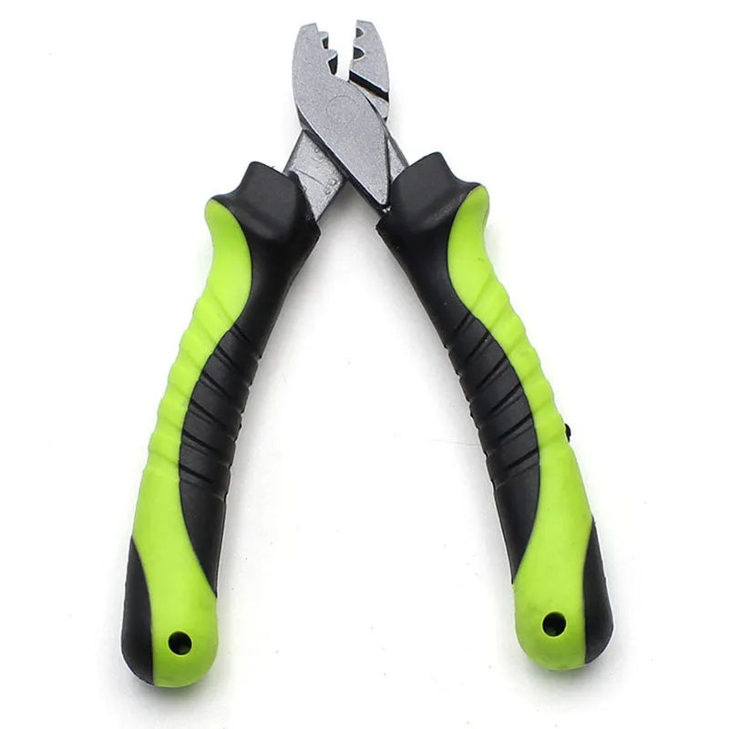 Green corrosion-resistant fishing cable cutters or pliers for cutting line and light wire