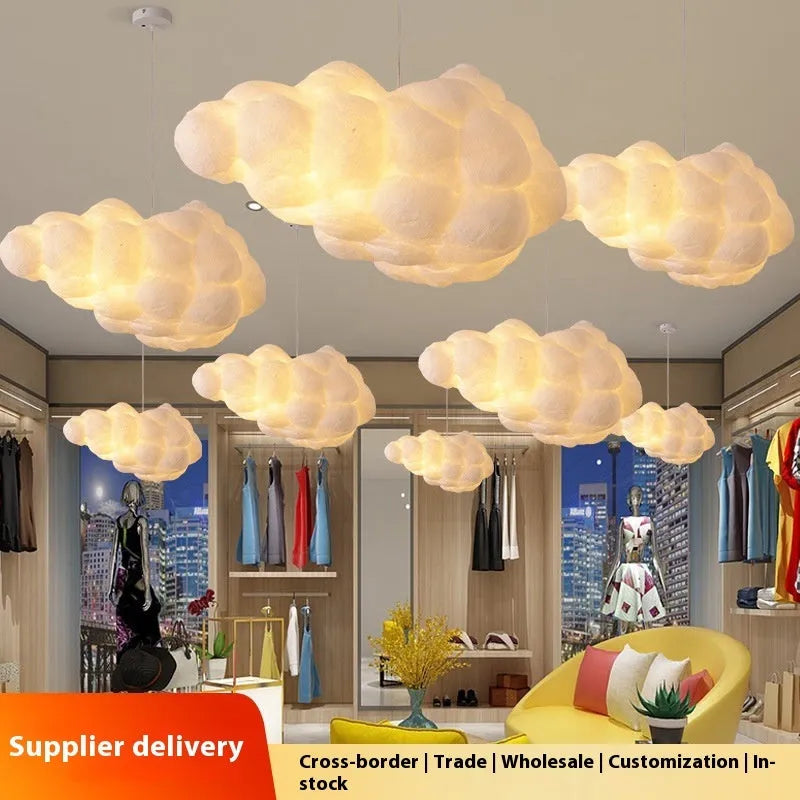 Silk cloud ceiling lamp 80cm modern simplicity light luxury with warm light option