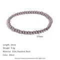 Niche vintage stainless steel plated 18K gold elastic bead bracelet for women round geometric shape gold 4mm
