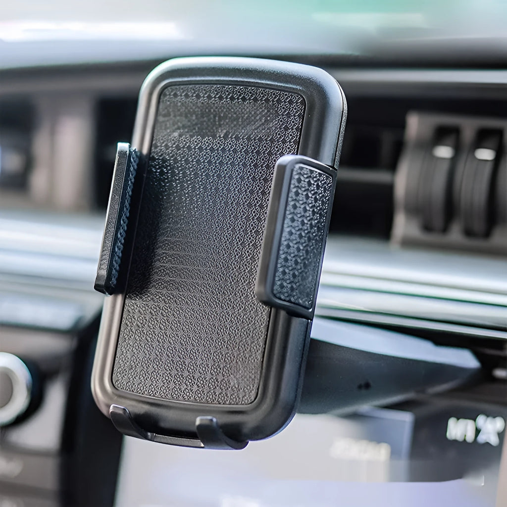 Car CD slot snap-on phone holder bracket for 3-6.5 inch smartphones with 360-degree rotation