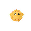 Orange and yellow spiky latex squeaky dog toy ball for small medium breeds