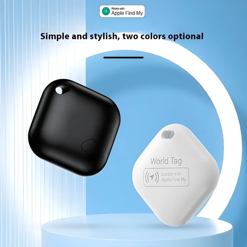 Pet tracking miniature anti-lost locator in black with lanyard, 30x11mm size, ABS material, for Apple device users