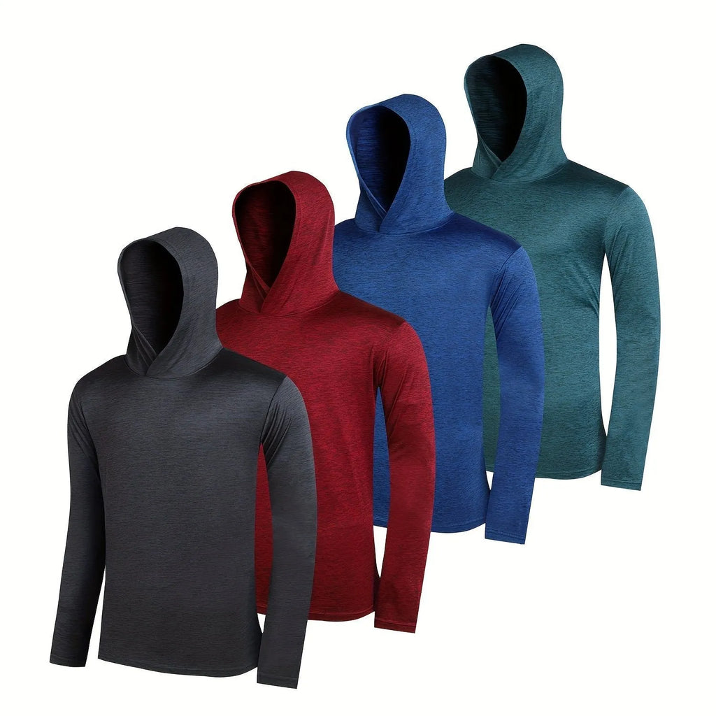 Men's lightweight polyester hoodie 4-pack in five colour options