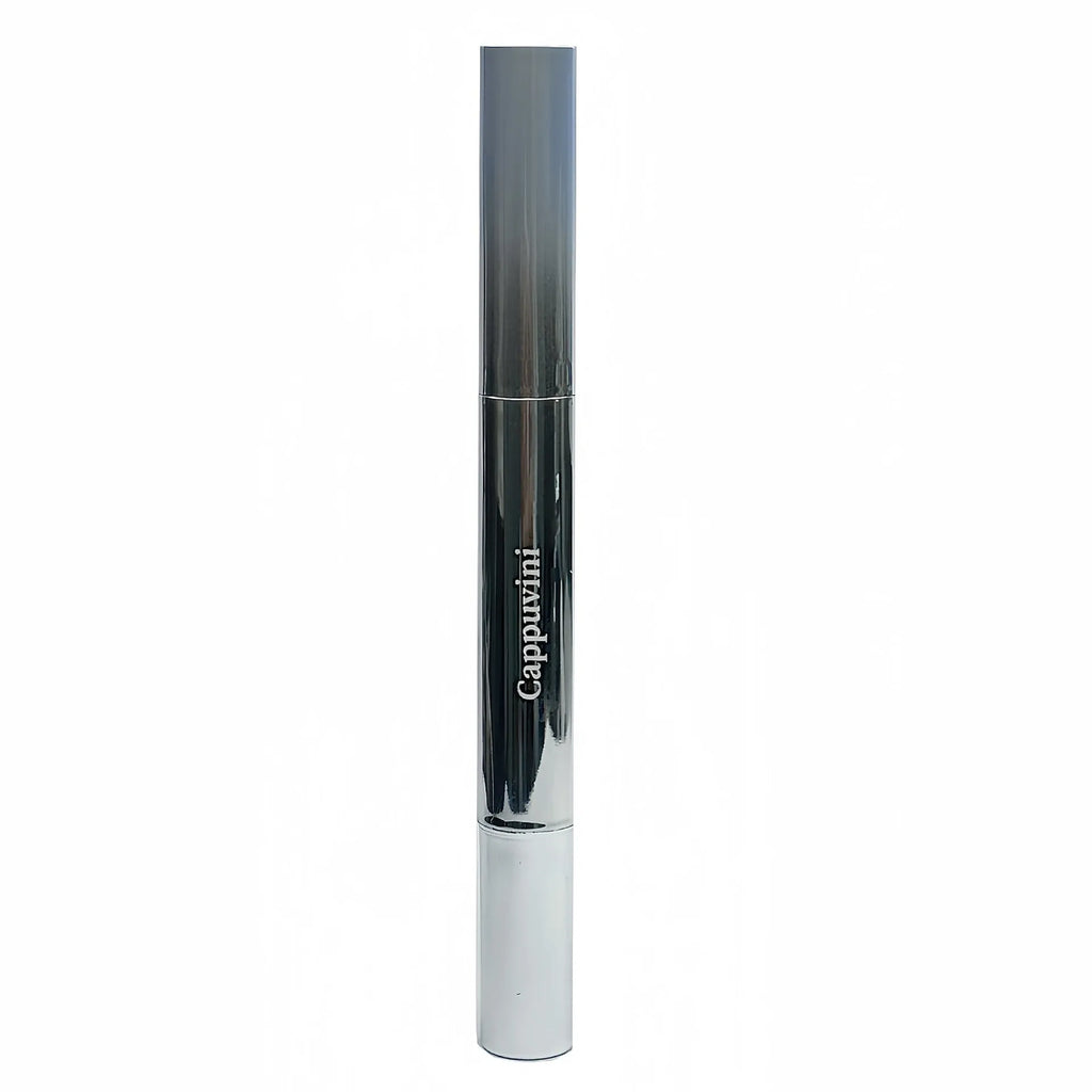 Mirror Water Light lipstick in six ice-toned colours: Almond, Silver, Pear, Raspberry, Peach Gum, and Pomegranate.