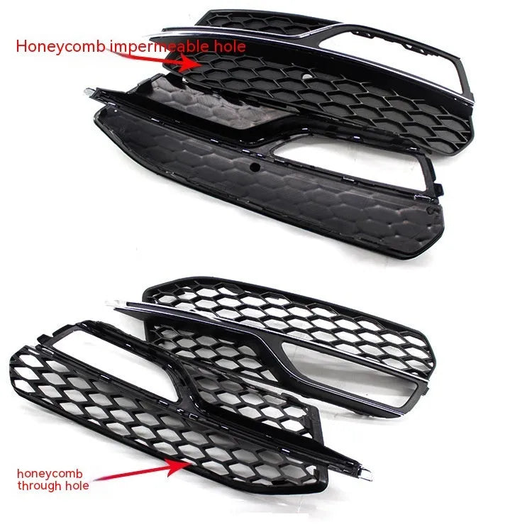 Black ABS fog lamp grille for 2013-2016 Audi A3 Sport and S3 bumper replacement