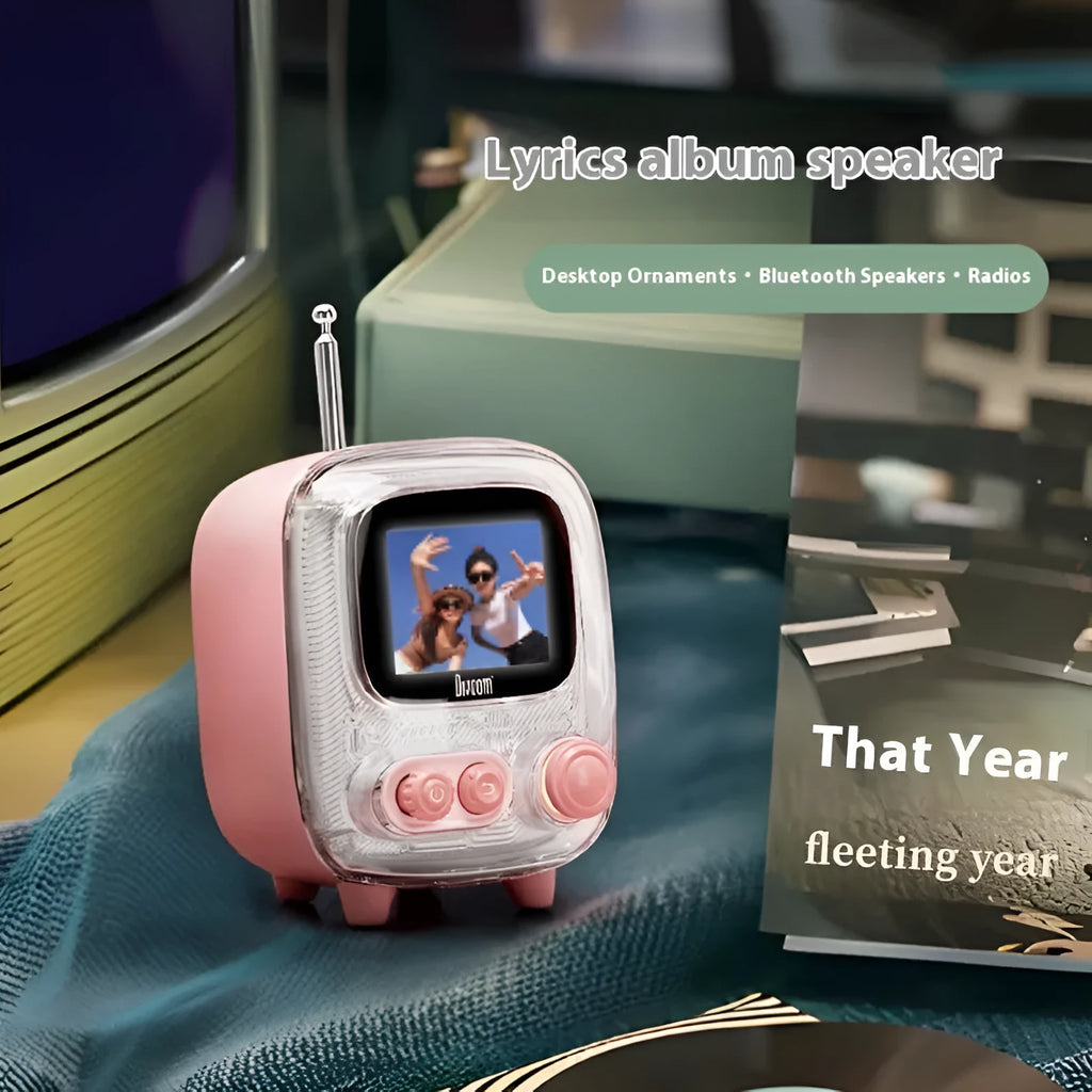 Wireless Bluetooth audio desktop decoration metal speaker in green, pink, and white