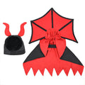 Black polyester vampire cloak and hat pet costume set for cats and small dogs
