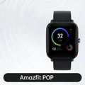 Amazfit smart watch with colour screen on a silicone strap, showing blood oxygen and GPS tracking.