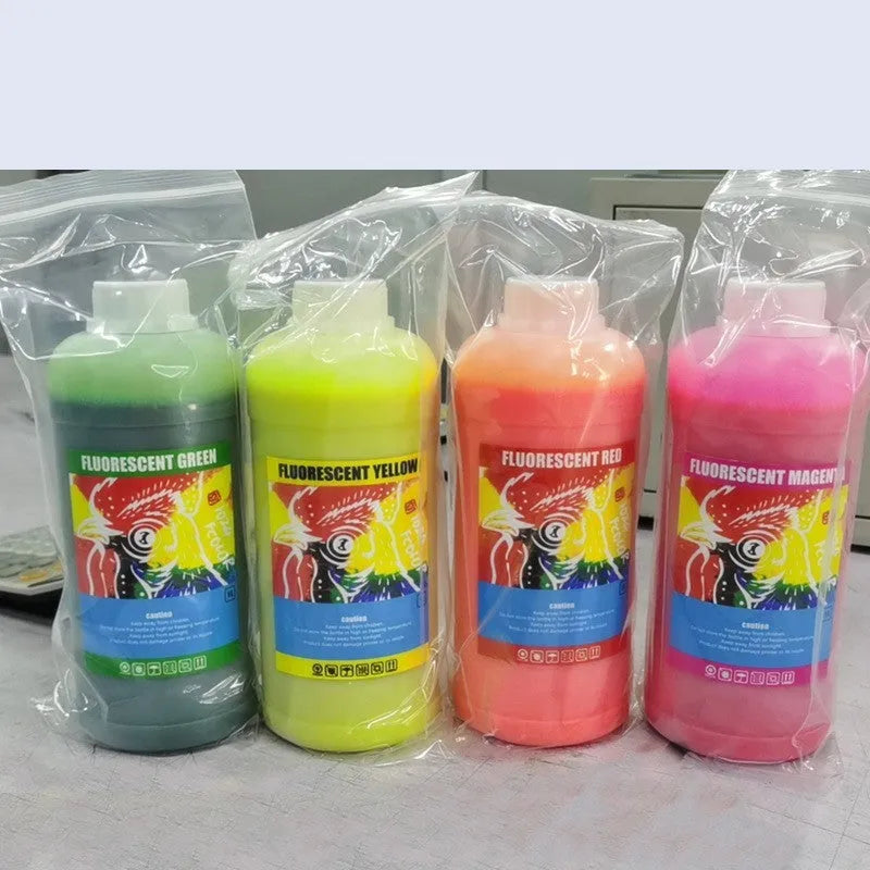 Fluorescent pigment ink cartridge for PET film sublimation in 500ml or 1000ml sizes