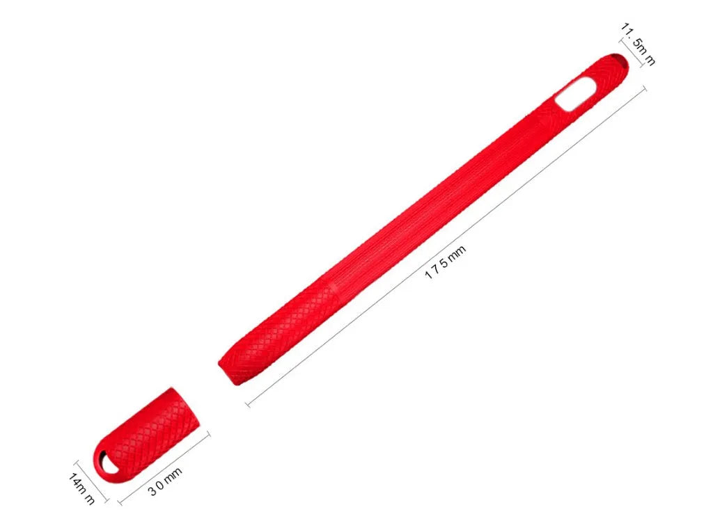 Silicone protective cover set for Apple Pencil 2 in peppermint green with storage case, showing non-slip grip design and magnetic charging compatibility