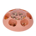 Green pet automatic press leakage device dog food training toy with round shape and textured surface on white background