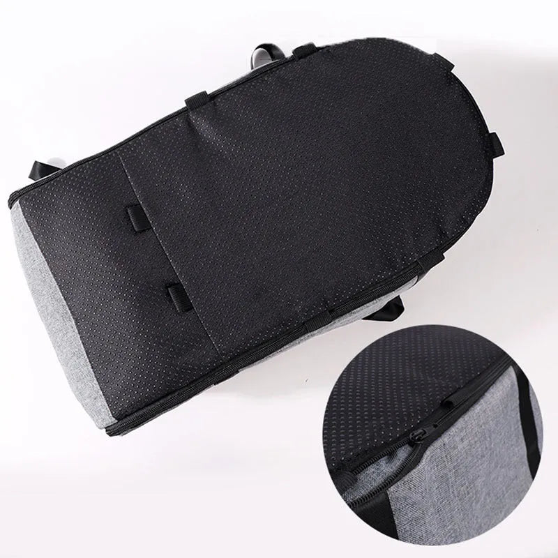 Outdoor cloth dog kennel in a choice of grey, blue, red, or grey mesh colour, shown in a garden setting.