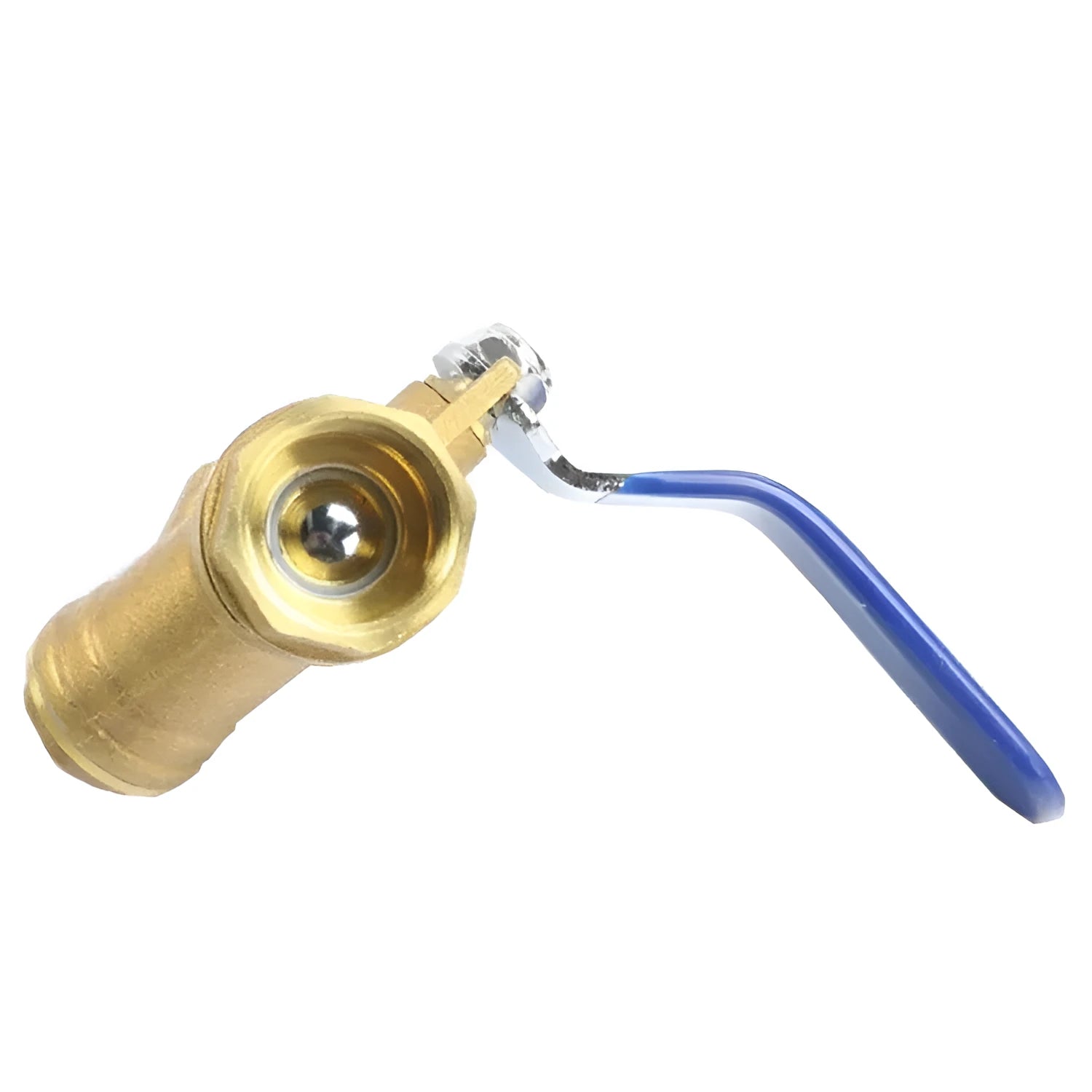 Brass Y-shaped filter ball valve with threaded connections for plumbing installation.