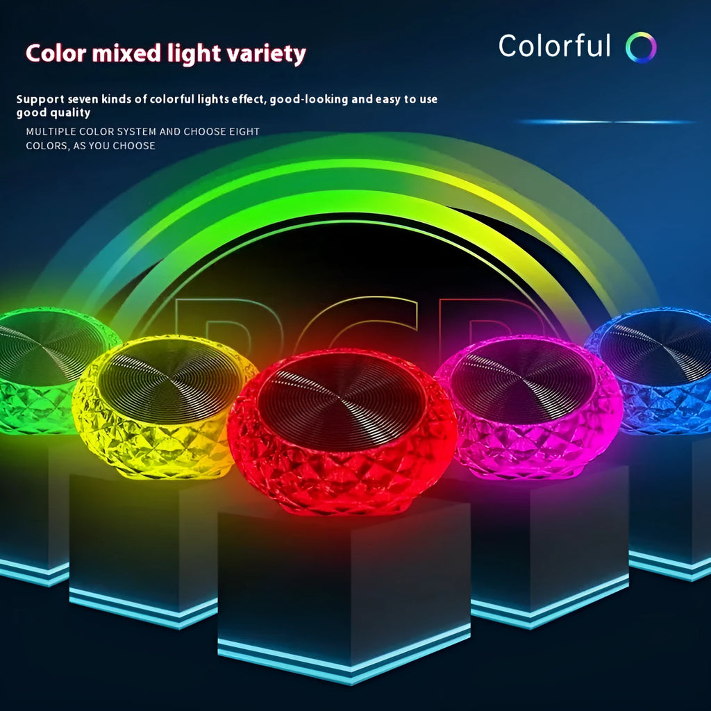Car USB ambient light in PVC with seven colours plus colourful flashing and gradient modes for general vehicle interiors