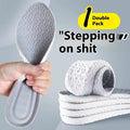 A pair of soft, grey breathable sports insoles made from elastic PU material, shown with a scissors indicating the cut-to-fit feature.