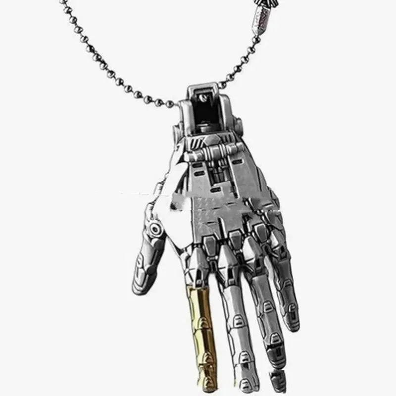 Mechanical bionic hand metal pendant necklace in Manipulator Type A and Type B options with modern simplicity style