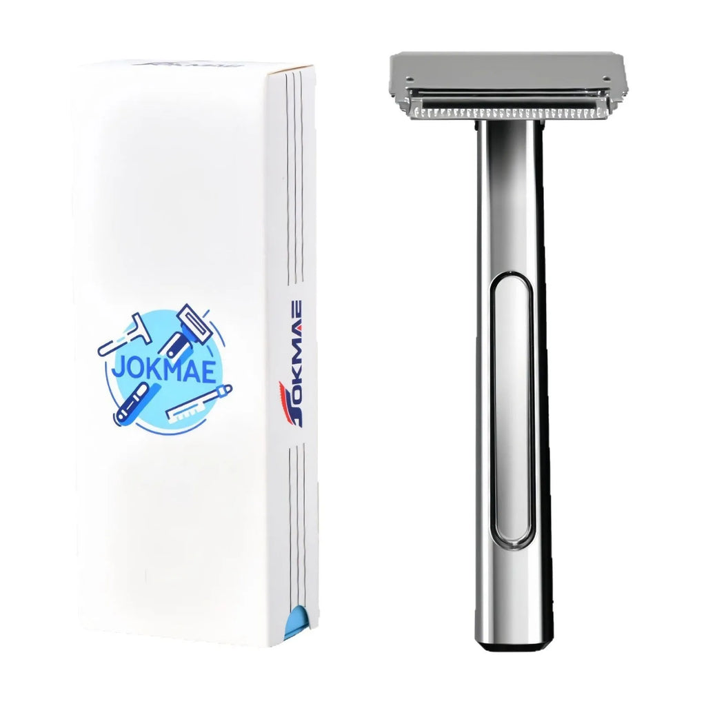20T double-layer half-blade manual shaver in silver, gun colour, bronze, and gold-plated purple finishes