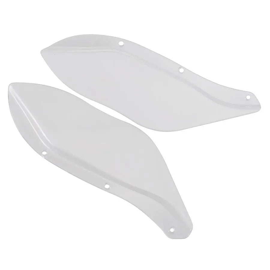 Black and transparent ABS plastic Harley Davidson motorcycle side headlight cover set.