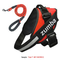 Reflective breathable adjustable dog harness and leash set in multiple colours with nylon chest strap and polyester leash