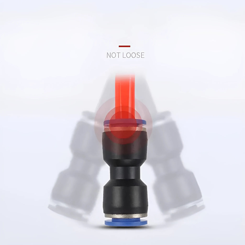 Jinqi pneumatic plastic straight through quick connector for 8mm tubing in black colour