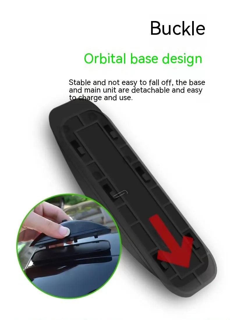 White vehicle-mounted remote pilot lamp laser with USB cable and remote control on a surface