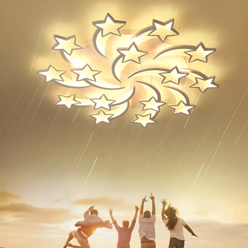 Modern LED ceiling lamp with 9 meteor heads, 220V dimming, for 15-30 square metre rooms