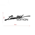Black laser reflective car sticker with text on PET material measuring 12 cm wide