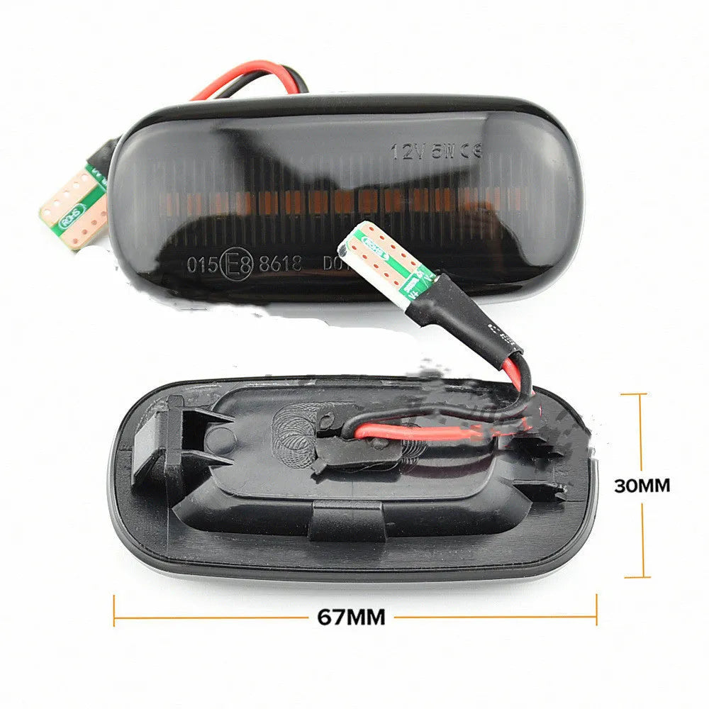 Audi A4 RS4 2002-2005 flowing water fender side light ABS smoked black white 13x7x5cm