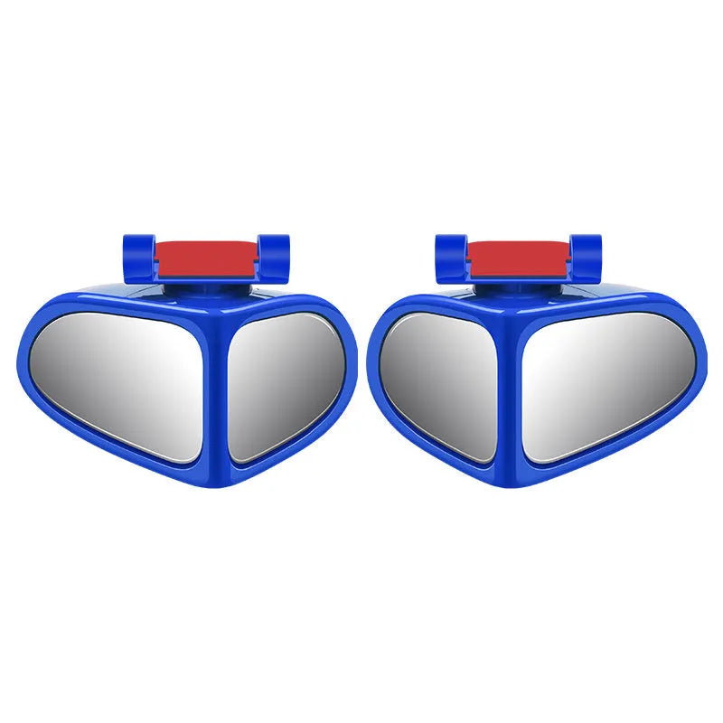 Small round adjustable car reversing mirror with adhesive back, shown in various colours.
