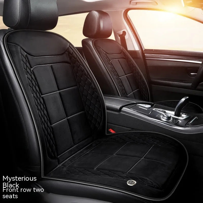 Car heating cushion with auto temperature function and cotton filling in beige, black or coffee brown colours