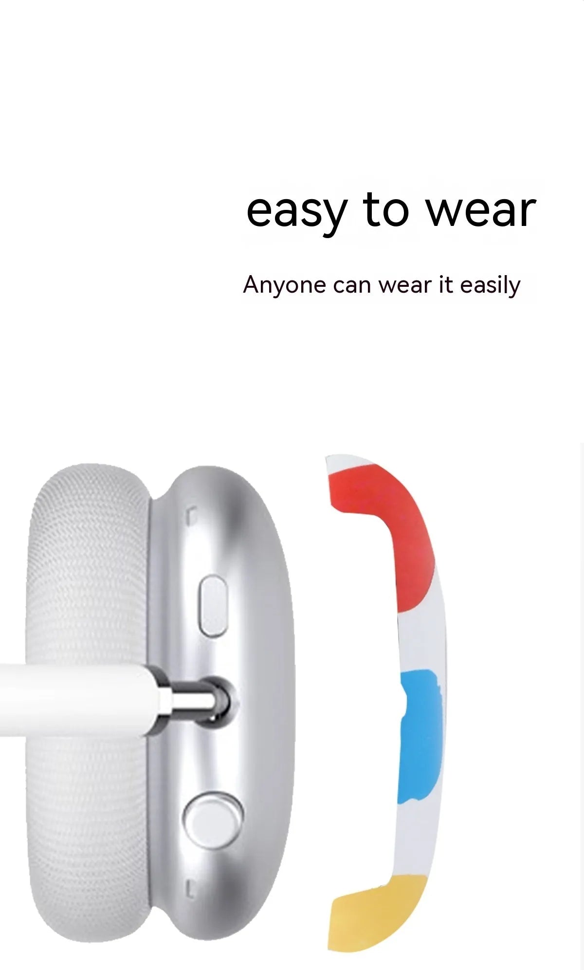 White and grey wave point pattern hard-shell protective case for Apple AirPods Max headphones