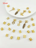 Pack of 26 antique-style trendy leaves dirty braid hair rings in gold or silver alloy.