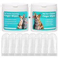 Box of disposable pet ear cleaning wipes and teeth cleaning wipes, 50 pieces each.