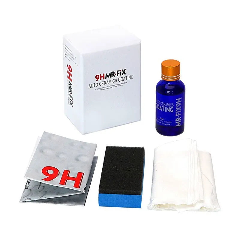Anti-scratch car ceramic coating 9H hardness 30ml bottle with sponge applicator