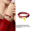 S925 sterling silver women's bracelet with white shell blessing card and purple gold sandstone charm.