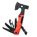 Outdoor multifunctional axe camp hammer fire lifesaving tool with high carbon steel blade red colour 161 mm full length