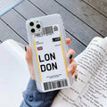 Graffitied ticket design iPhone case in light green colour showing TPU and silicone construction